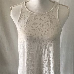 H&M White Patterned Tank Sz S